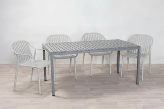 California Garden Outdoor Grey Café Table Set with California Chairs