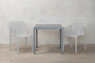 California Garden Outdoor Grey Café Table Set with California Chairs