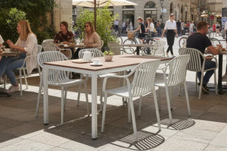 California Garden Outdoor Ochre Café Table Set with California Chairs