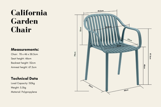 California Garden Outdoor Café Table Set with California Chairs