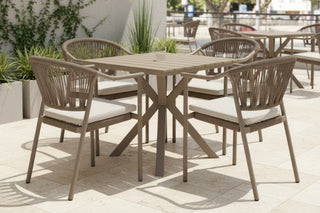 Capri 4 Seater Square Outdoor Table and 4 Garden Chairs Set
