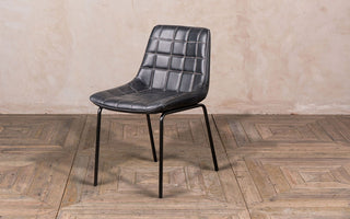 black faux leather chair