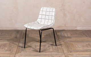 white faux leather dining chair