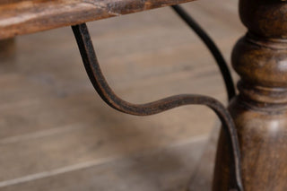close up of metal detailing on the leg
