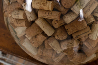 close up of the corks inside of bottle