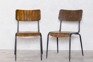 cosmo wooden restaurant stacking chairs pair