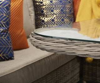 Drakeford Patio Corner Sofa with Dining Table Set