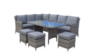 Drakeford Patio Corner Sofa with Dining Table Set