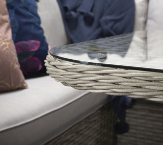 Drakeford Patio Corner Sofa with Dining Table Set