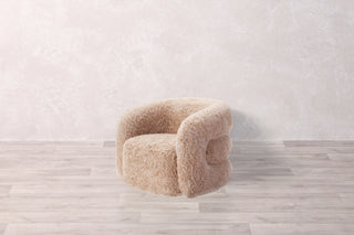 Geneva Faux Fur Fully Upholstered Swivel Chair