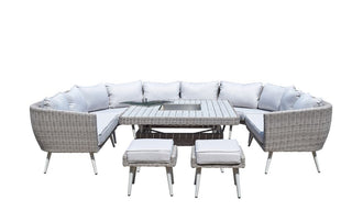 Hatfield U Shaped 10 Seater Sofa Set with Fire Pit