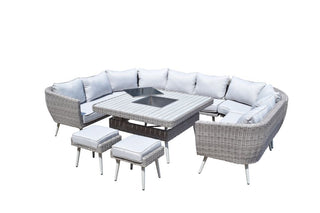 Hatfield U Shaped 10 Seater Sofa Set with Fire Pit