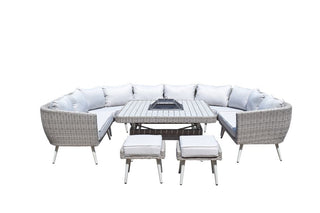 Hatfield U Shaped 10 Seater Sofa Set with Fire Pit