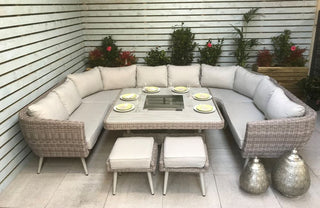 Hatfield U Shaped 10 Seater Sofa Set with Fire Pit