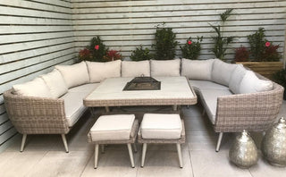 Hatfield U Shaped 10 Seater Sofa Set with Fire Pit