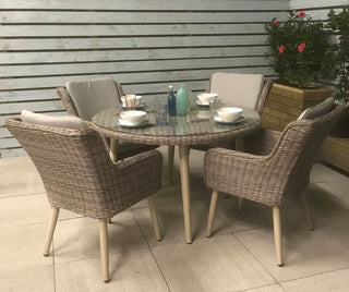 Hatfield Round Dining Set with 4 Chairs - Grey