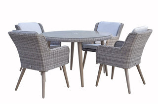 Hatfield Round Dining Set with 4 Chairs - Grey