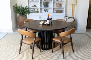 Round Brass Top With Black Edging Dining Table
