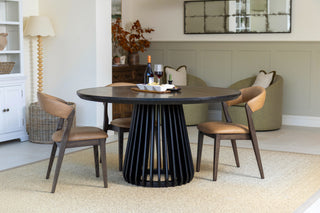 Round Brass Top With Black Edging Dining Table