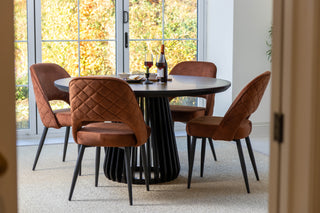 Round Brass Top With Black Edging Dining Table