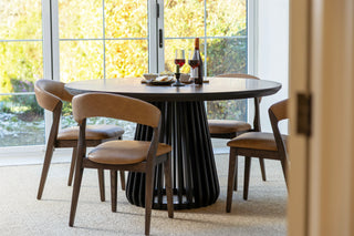 Round Brass Top With Black Edging Dining Table