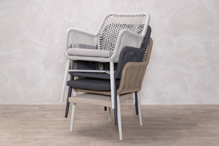 Monza Aluminium Rope Back Stacking Garden Chair