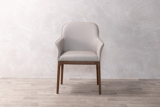 Ava Leather Carver Chair - Light Grey - SECONDS ITEM