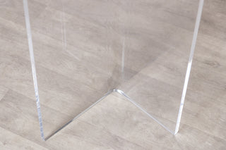 Casa Burl Wood Veneer Console Table with Acrylic Base