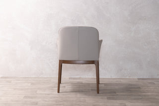 Ava Leather Carver Chair - Light Grey - SECONDS ITEM