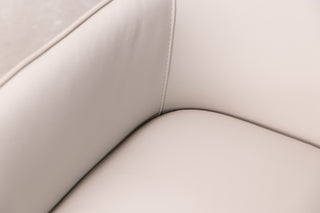 Ava Leather Carver Chair - Light Grey - SECONDS ITEM