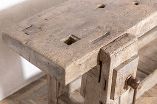 Vintage Victorian Carpenter's Bench Console Table