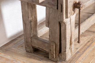 Vintage Victorian Carpenter's Bench Console Table