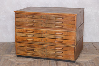 Vintage 1920's Three Tiered Oak Plan Chest