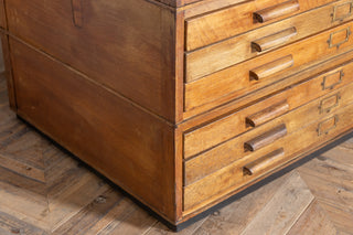 Vintage 1920's Three Tiered Oak Plan Chest