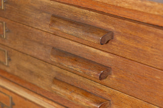 Vintage 1920's Three Tiered Oak Plan Chest