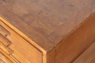 Vintage 1920's Three Tiered Oak Plan Chest