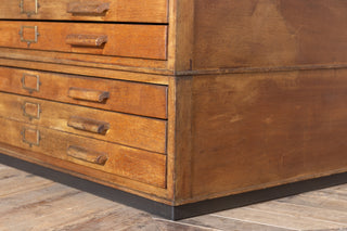 Vintage 1920's Three Tiered Oak Plan Chest