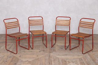 Vintage Cox 1960s Stacking Chairs with Red Frame