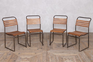 Vintage Cox 1960s Stacking Chairs with Brown Frame