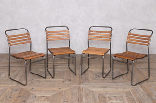 Vintage Stacking Chairs with Gunmetal Frame