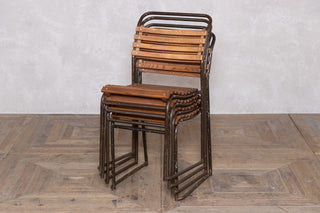Vintage Cox 1960s Stacking Chairs with Brown Frame
