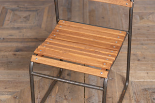 Vintage Stacking Chairs with Gunmetal Frame