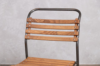 Vintage Stacking Chairs with Gunmetal Frame