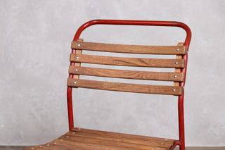 Vintage Cox 1960s Stacking Chairs with Red Frame
