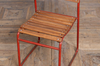 Vintage Cox 1960s Stacking Chairs with Red Frame