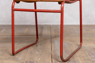 Vintage Cox 1960s Stacking Chairs with Red Frame