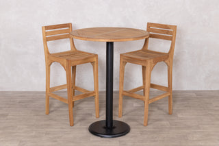 Outdoor Teak Tabletop Round Bar Table Range
