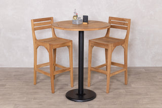 Outdoor Teak Tabletop Round Bar Table Range
