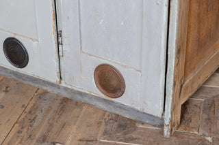 Bank Of Three Wooden Storage Lockers