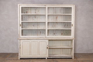 Large Pine Housekeeper's Cupboard with Glass Doors